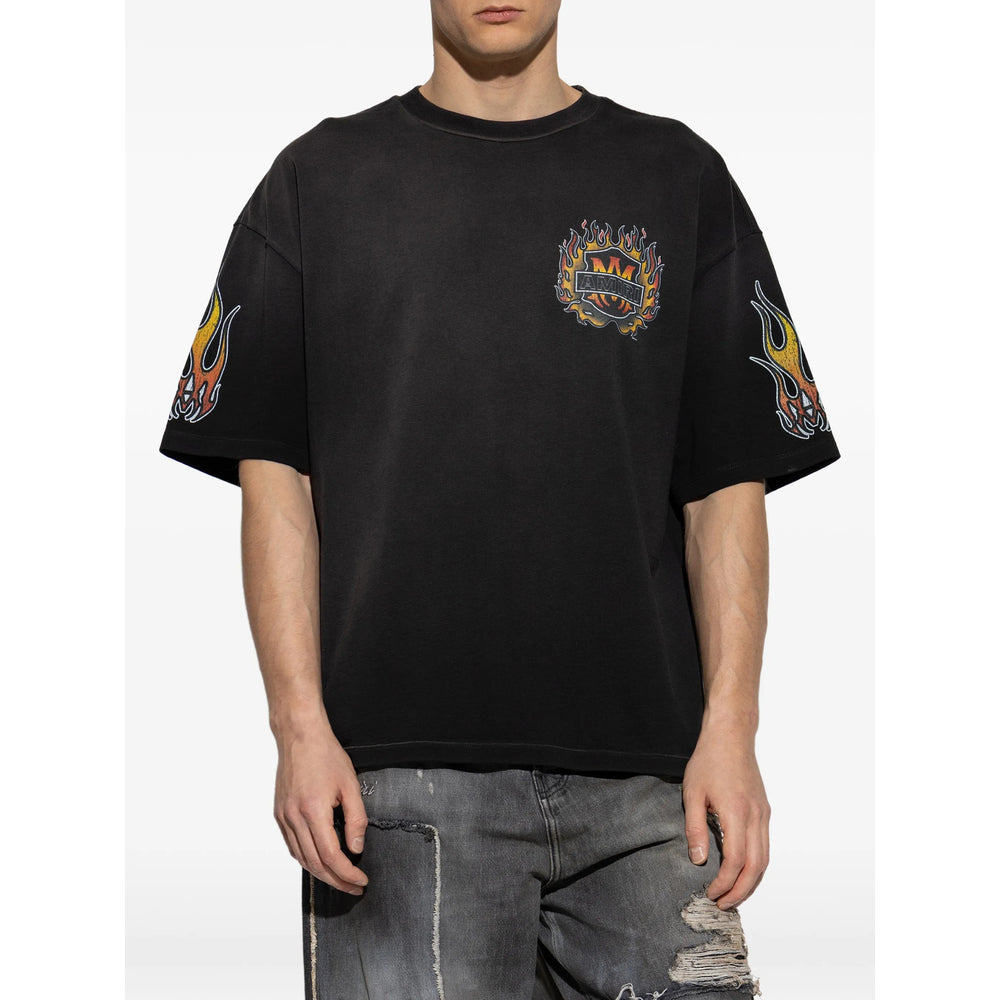 Sleek Black Graphic Crew Tee