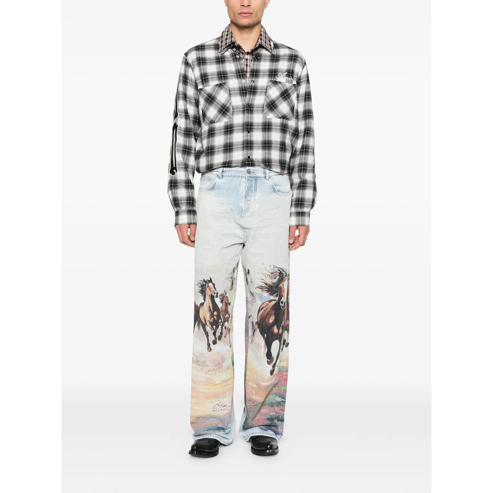 Light Blue Graphic Cotton Jacket