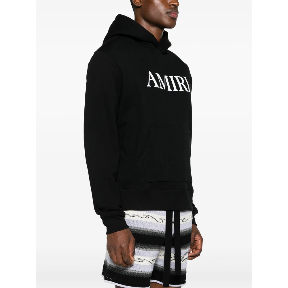 Black And White Cotton Graphic Hoodie