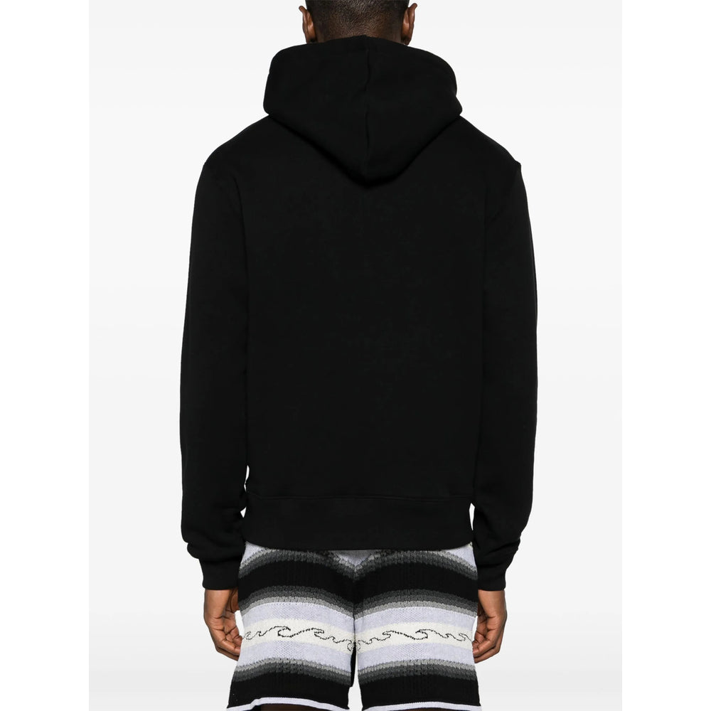 Black And White Cotton Graphic Hoodie
