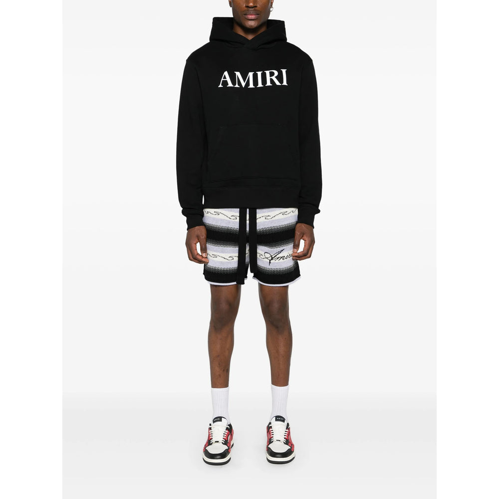 Black And White Cotton Graphic Hoodie
