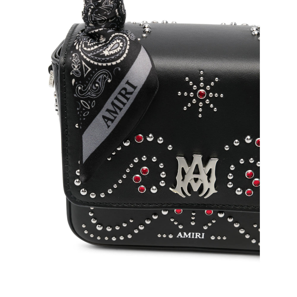 Silver Studded Calf Leather Satchel