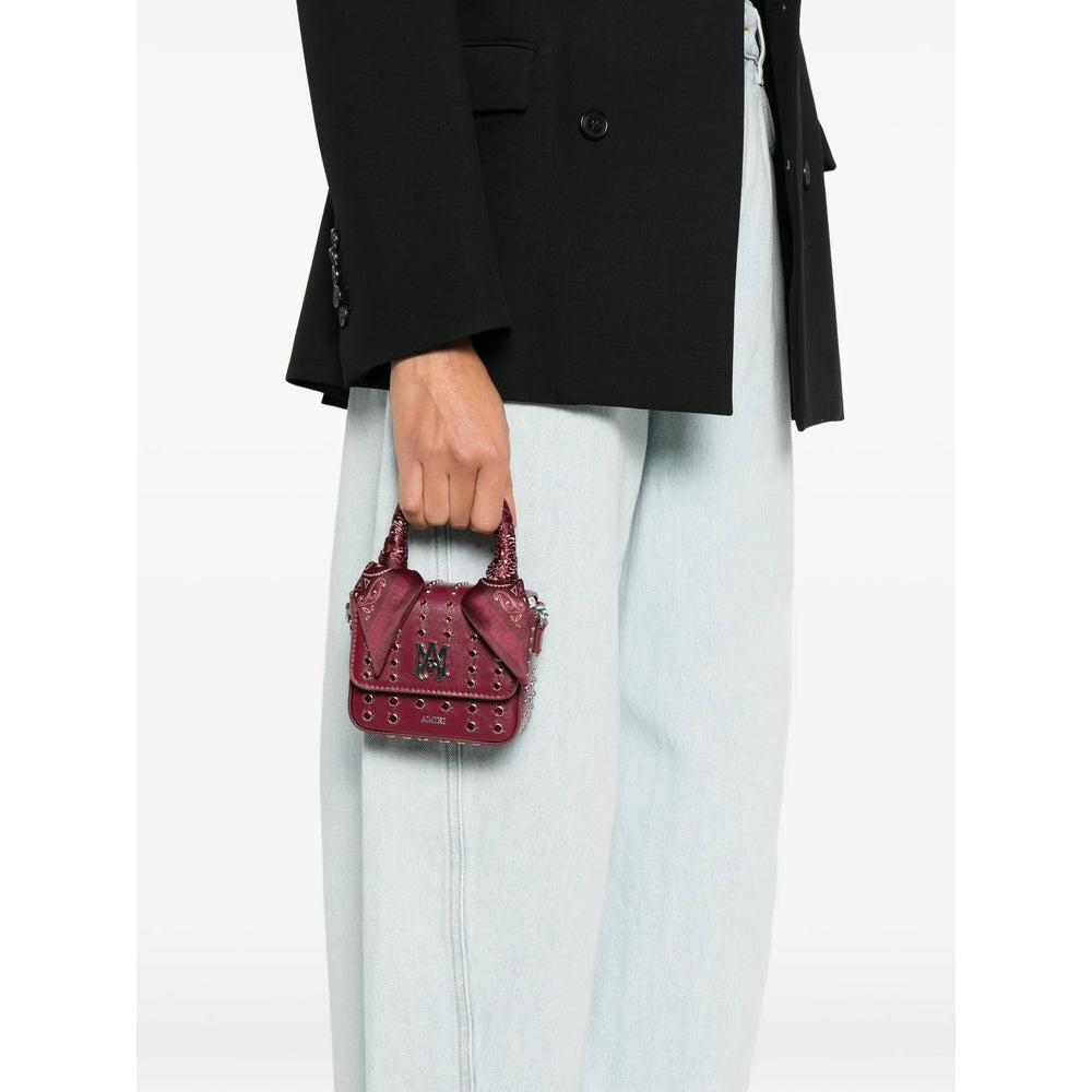 Purple Silver Calf Leather Clutch