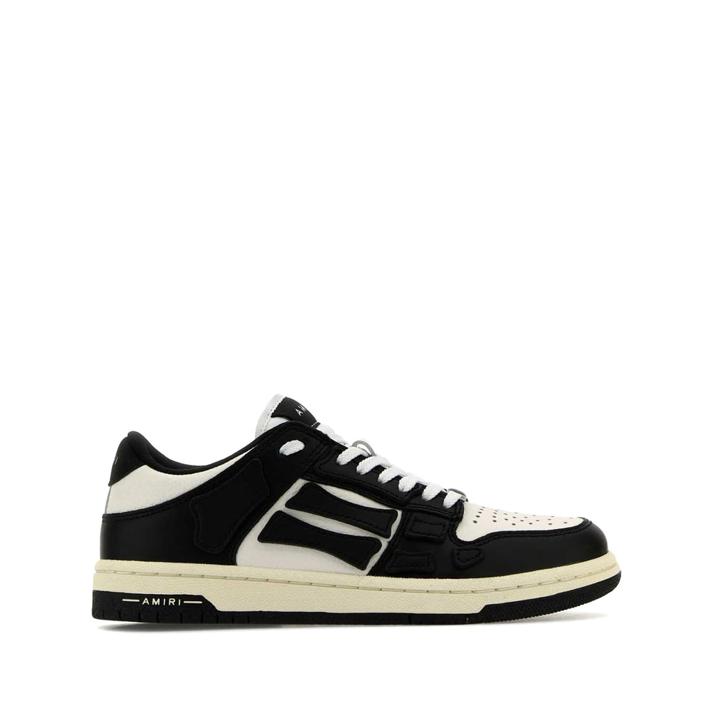 Black White Leather Lace Up Pump