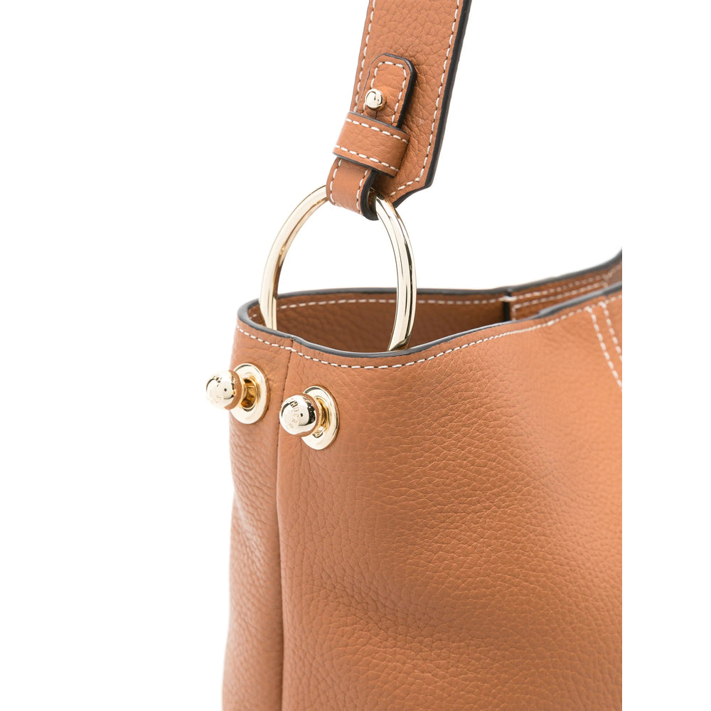 Cognac Brown Calf Leather Satchel Bag