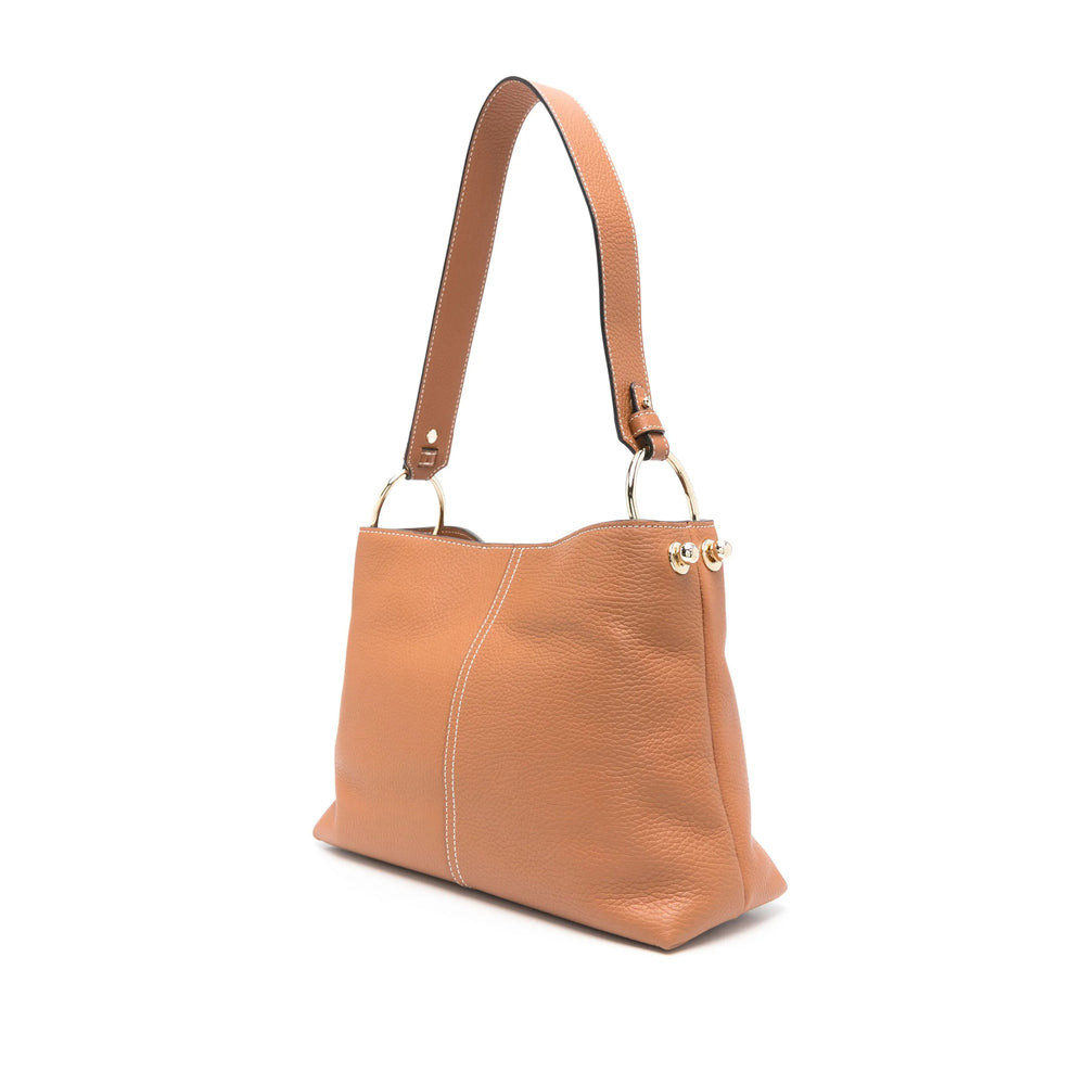 Cognac Brown Calf Leather Satchel Bag