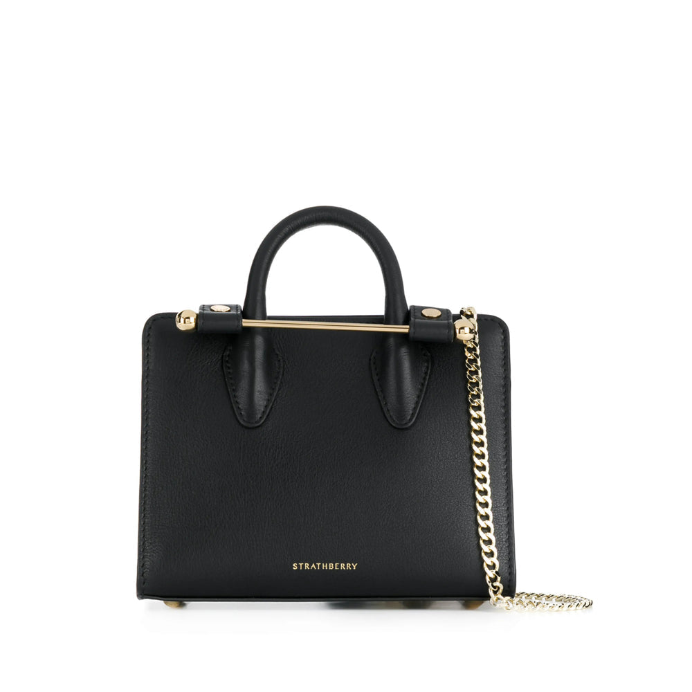 Black Calf Leather Nano Tote