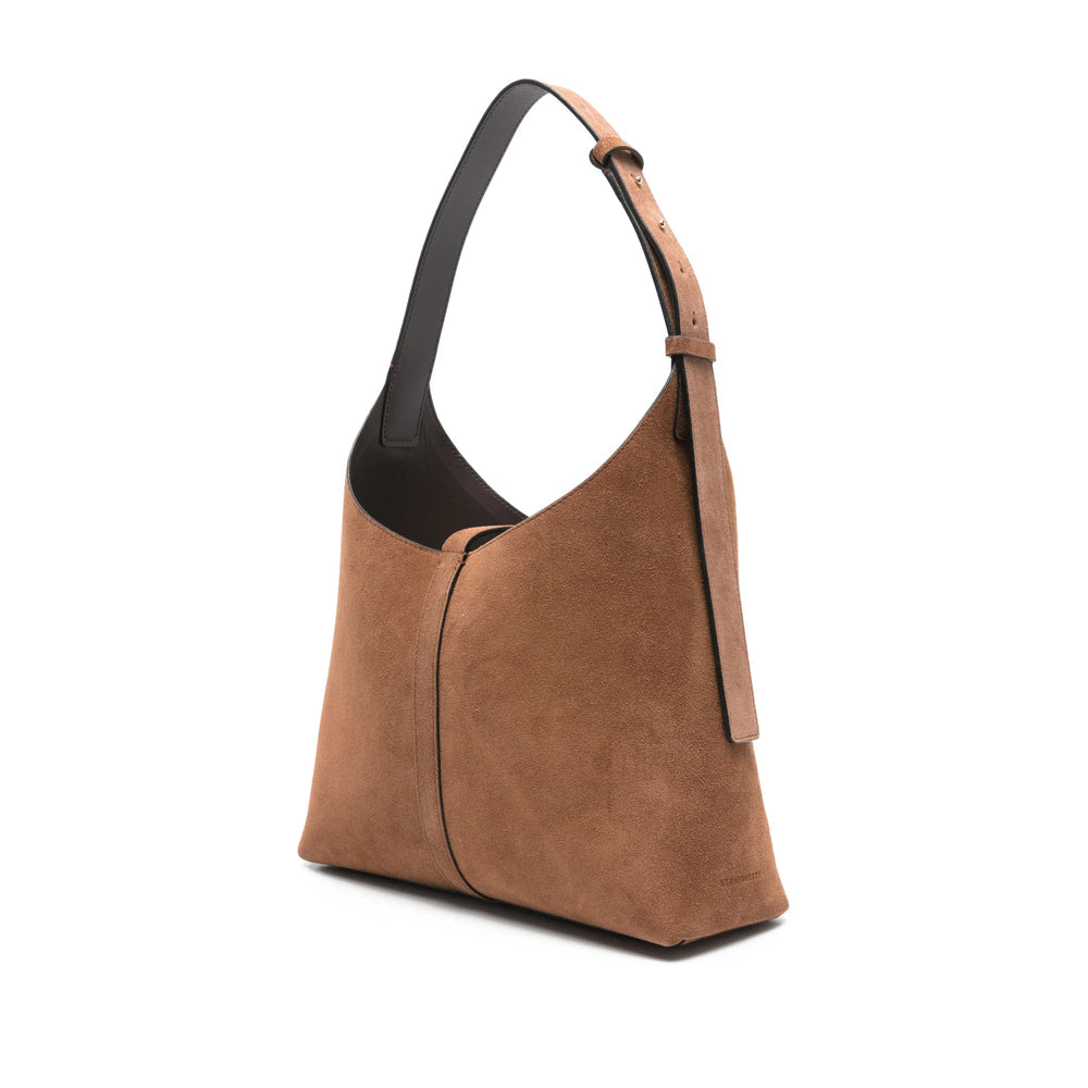 Earth Toned Calf Suede Shoulder Bag