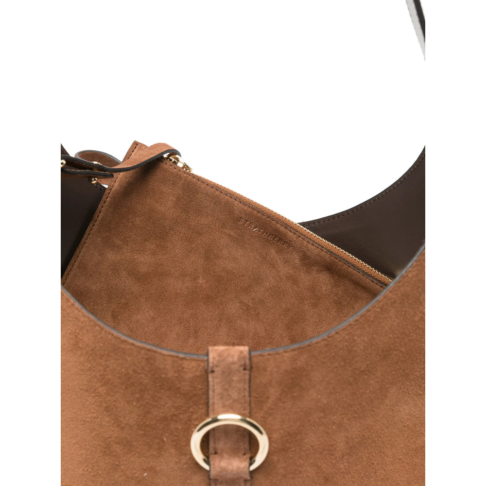 Earth Toned Calf Suede Shoulder Bag