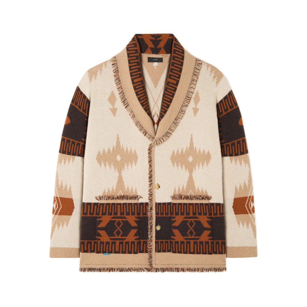 Cashmere Blend Lapel Shawl With Fringe