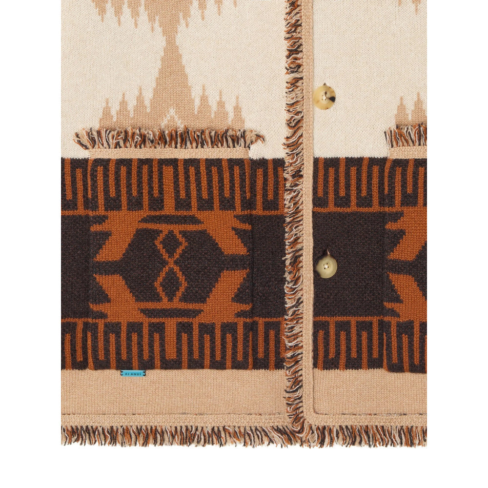 Cashmere Blend Lapel Shawl With Fringe