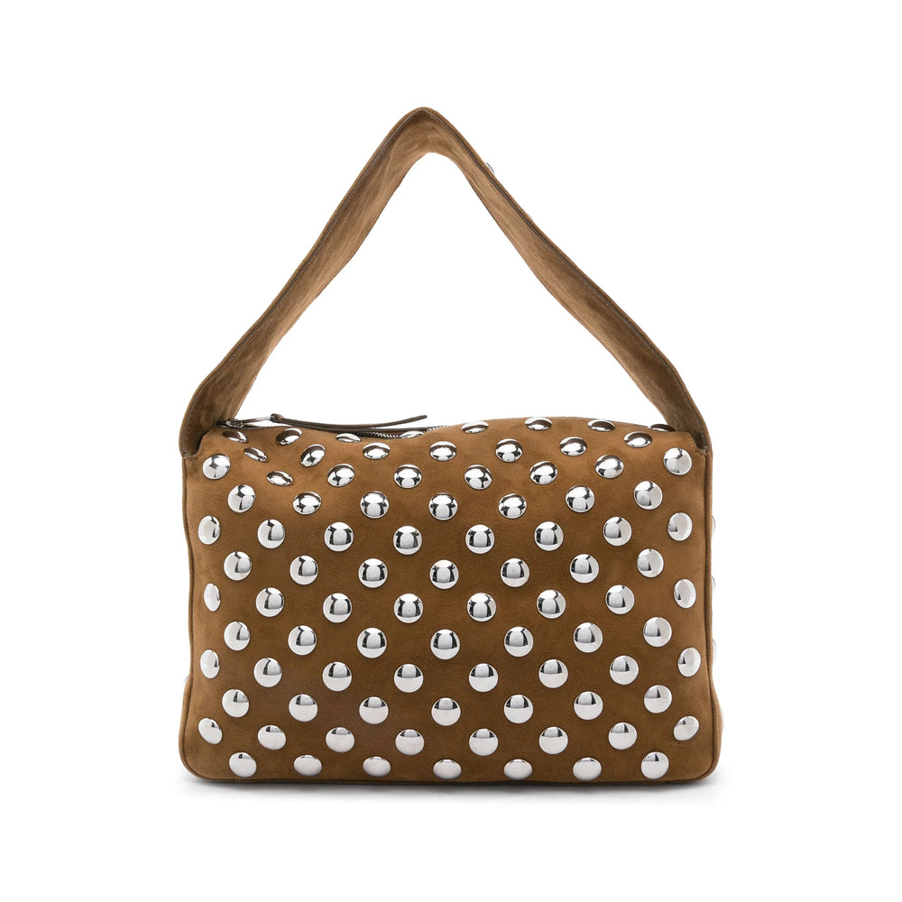 Caramel Suede Shoulder Tote