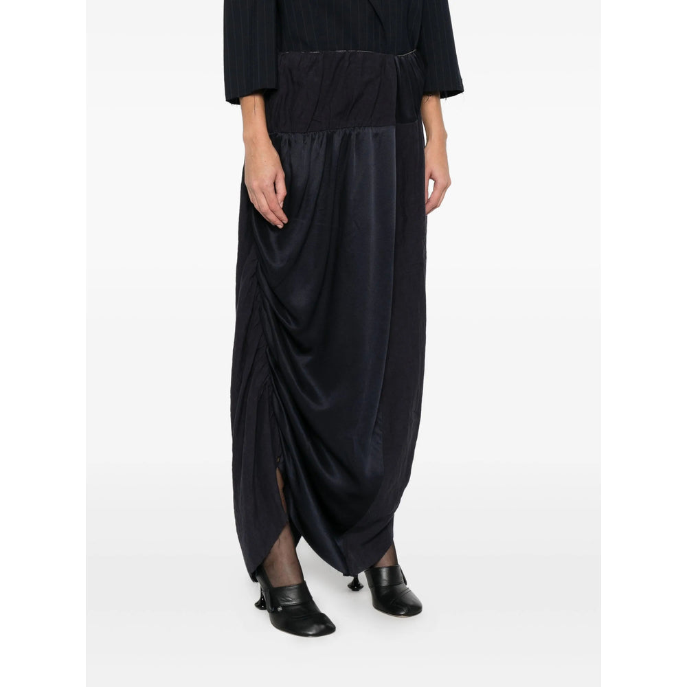High-waisted Satin Tulip Trousers