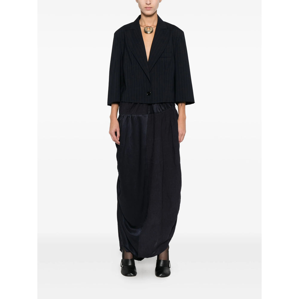 High-waisted Satin Tulip Trousers