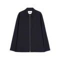 Navy Wool Zip Jacket