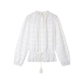 Embellished Cotton Collar Top