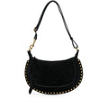 Black Suede Shoulder Satchel