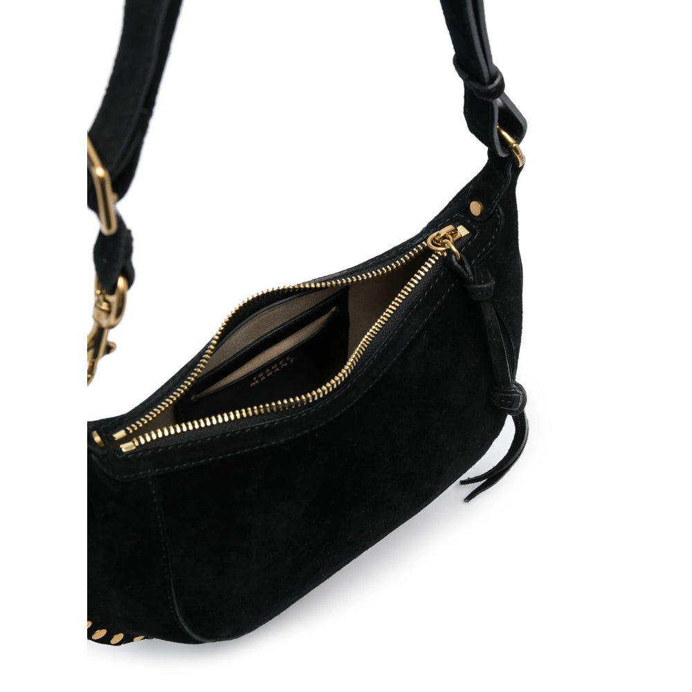 Black Suede Shoulder Satchel