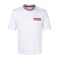 Crisp White Stripe Mock Neck