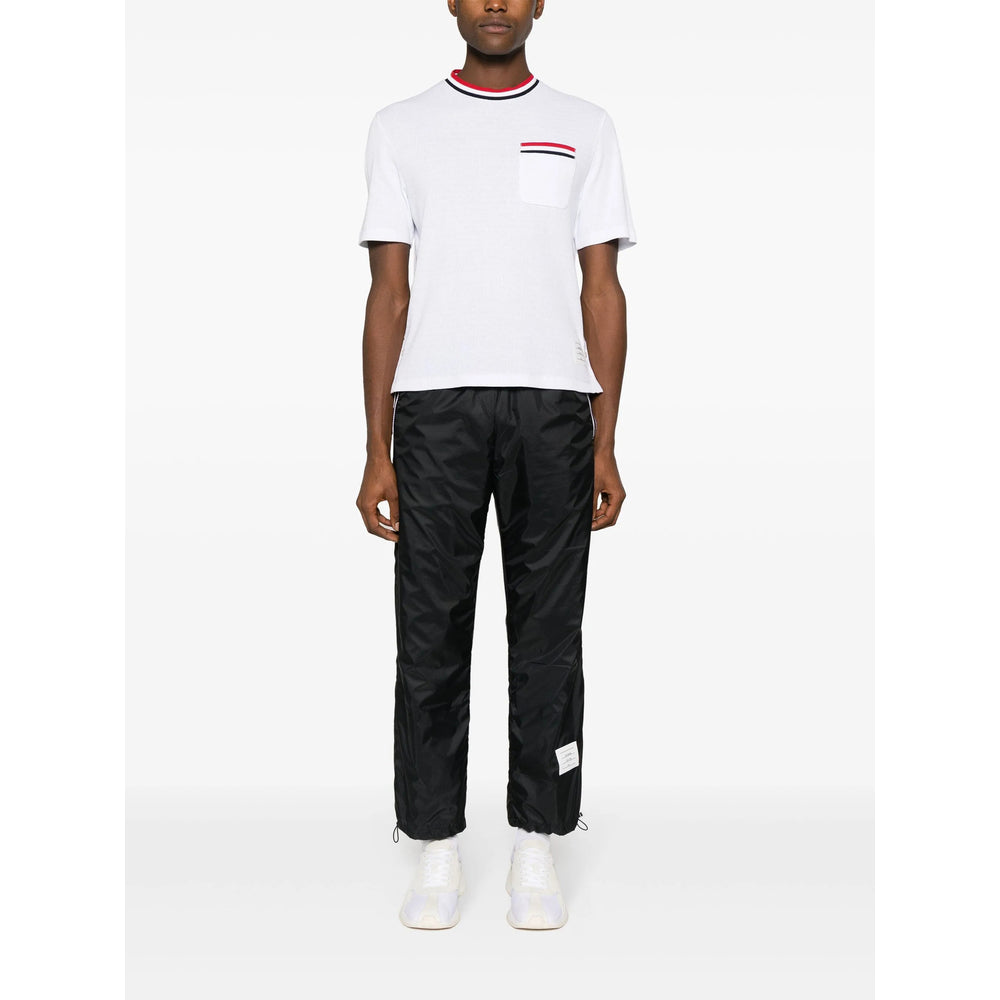 Crisp White Stripe Mock Neck