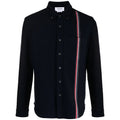Navy Blue Striped Crew Sweater