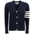 Four-stripe Button Cardigan