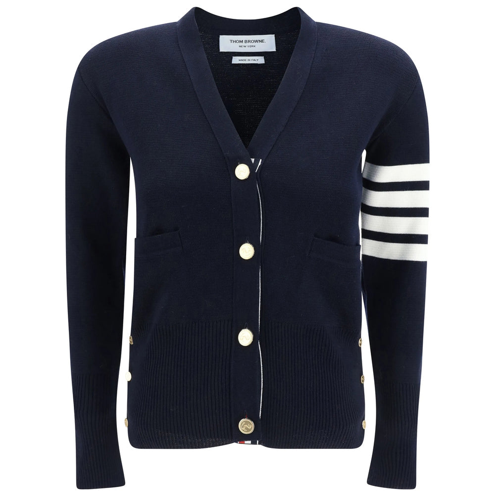 Four-stripe Button Cardigan