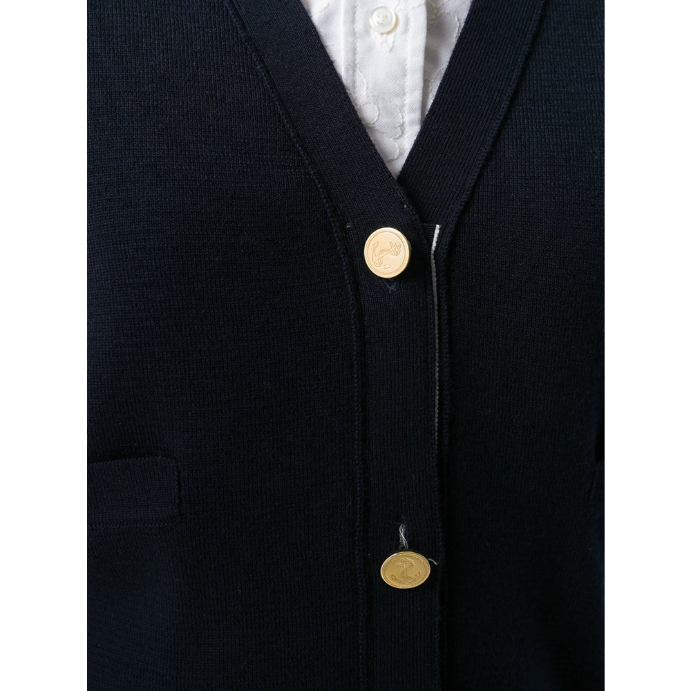 Four-stripe Button Cardigan