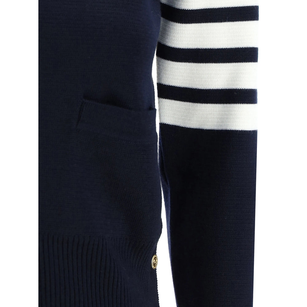 Four-stripe Button Cardigan