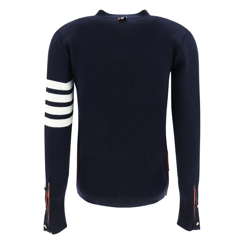 Four-stripe Button Cardigan