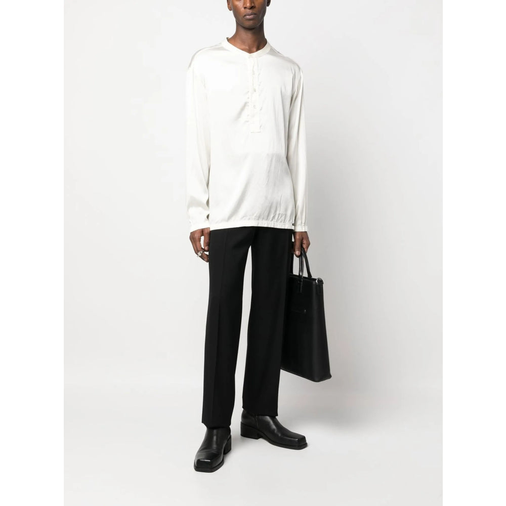 Silk Elastane Round Neck Top