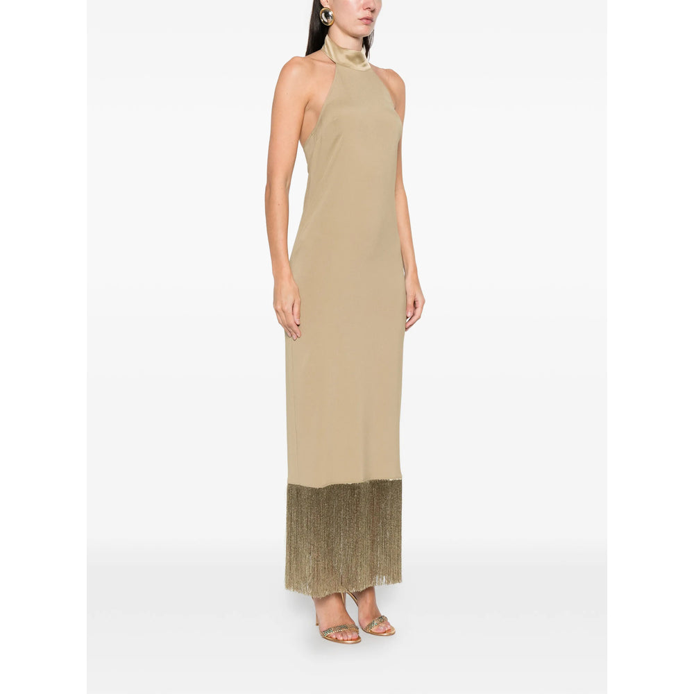 Warm Tone Acetate Halter Dress