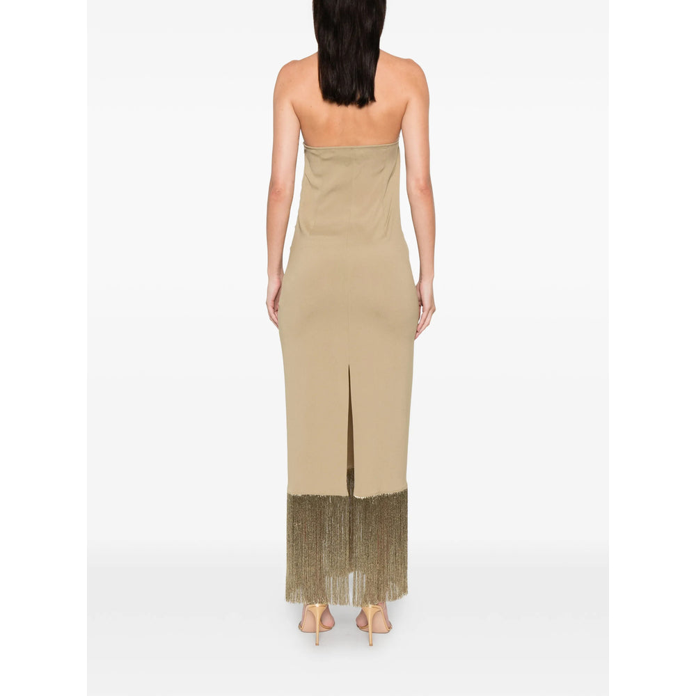 Warm Tone Acetate Halter Dress