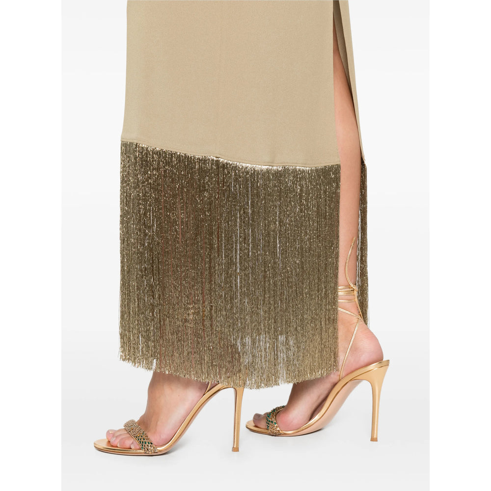 Warm Tone Acetate Halter Dress