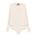Beige Plunge Swimsuit