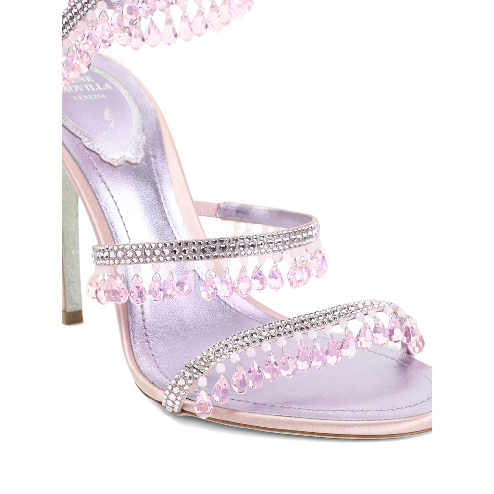 Calf Leather Stiletto With Lilac Beading