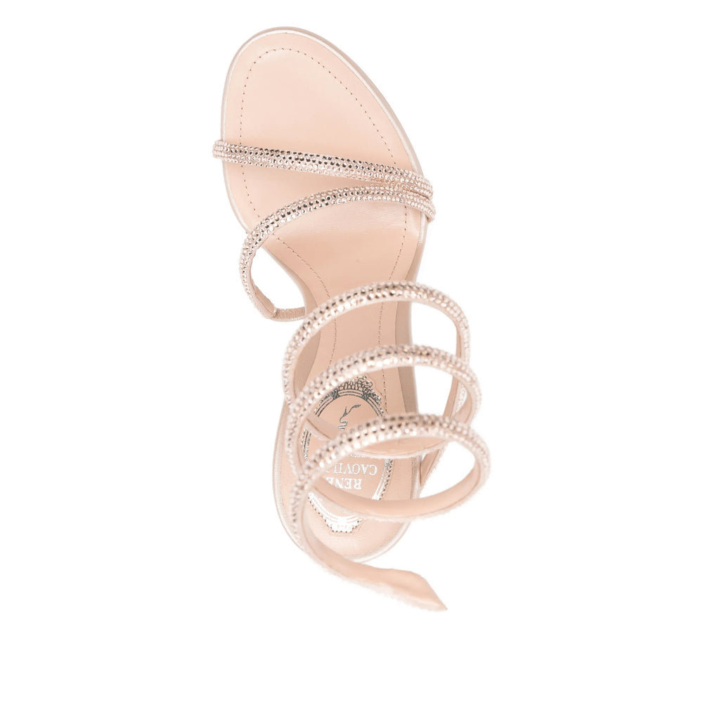 Satin Strass Platform Sandal