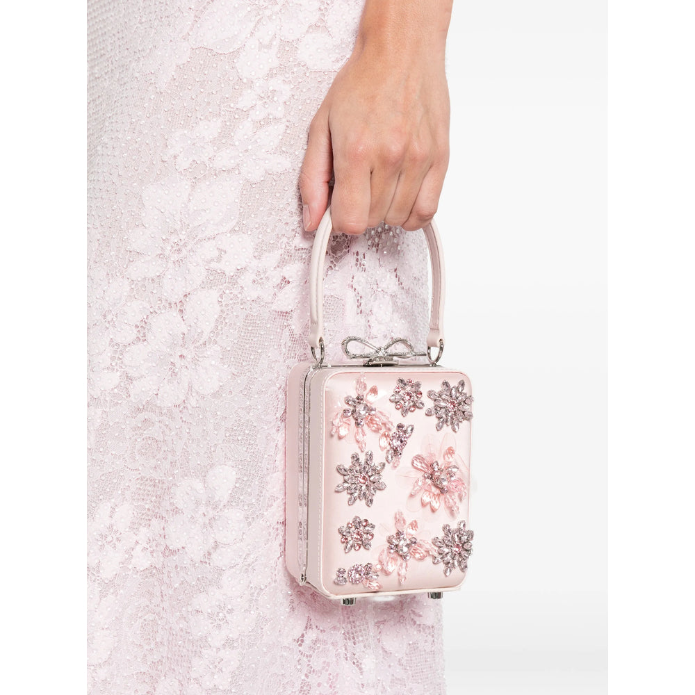 Embroidered Chain Satchel