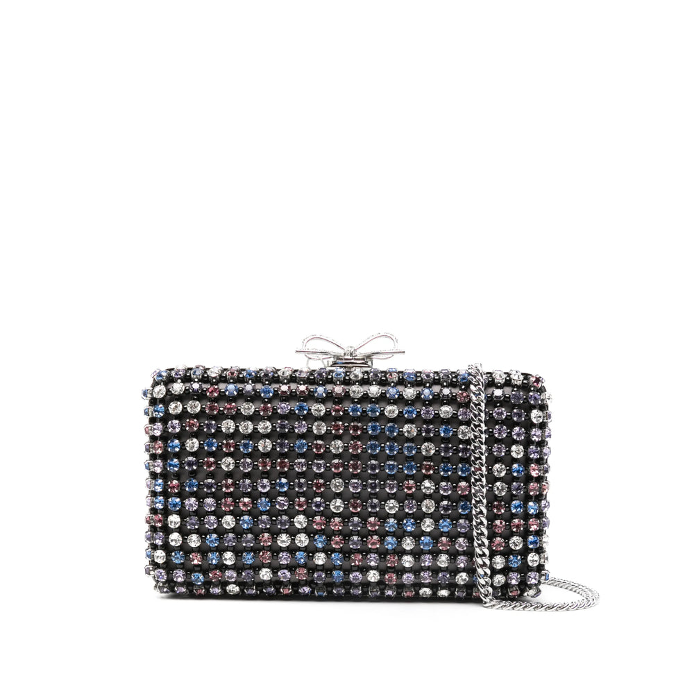 Chain Strap Crystal Bow Satchel