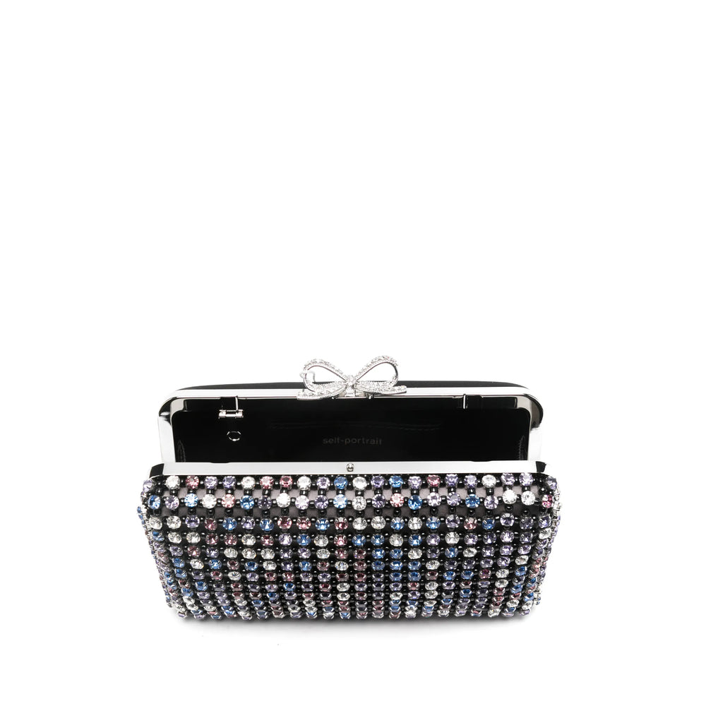 Chain Strap Crystal Bow Satchel