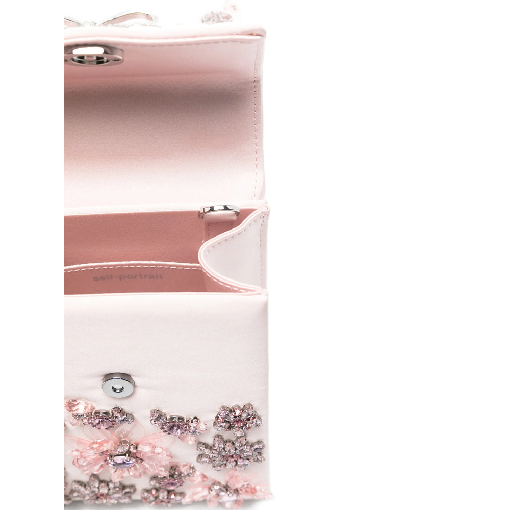 Floral Crystal Top Handle Tote