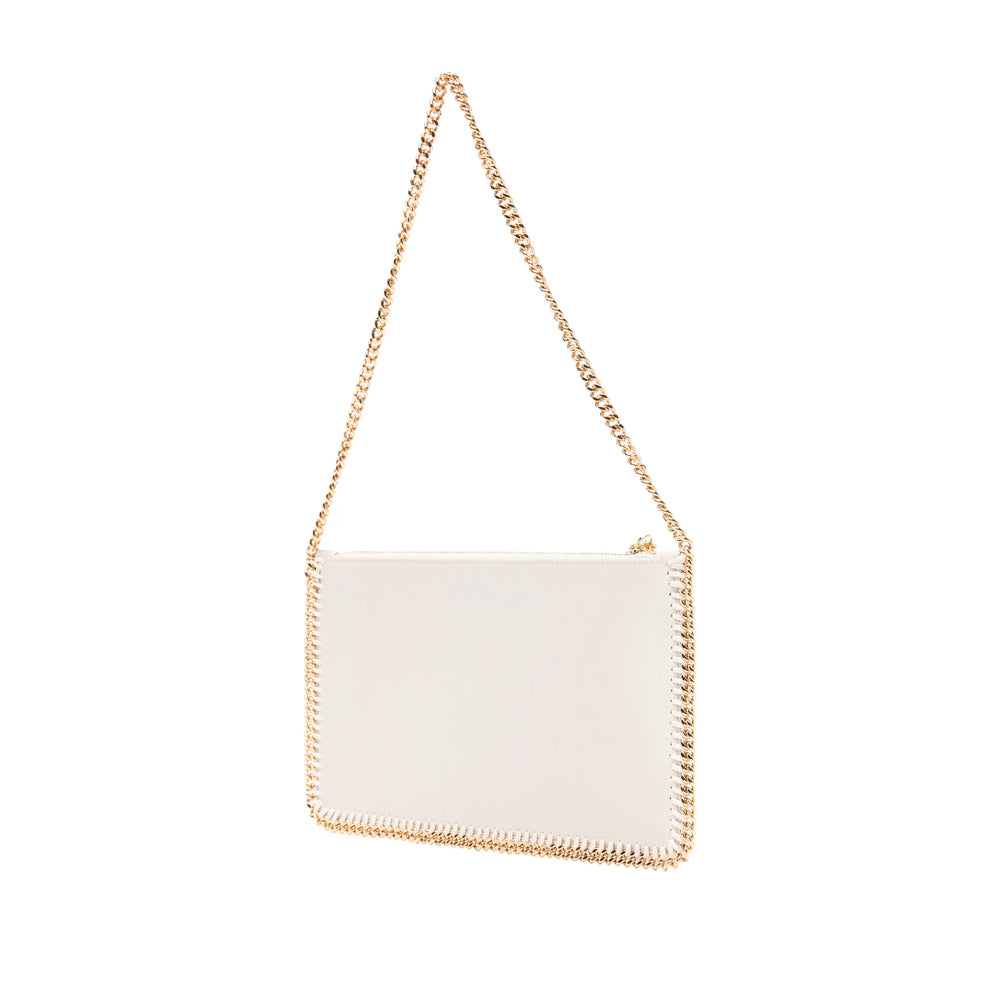 Beige Pearl Satin Shoulder Bag