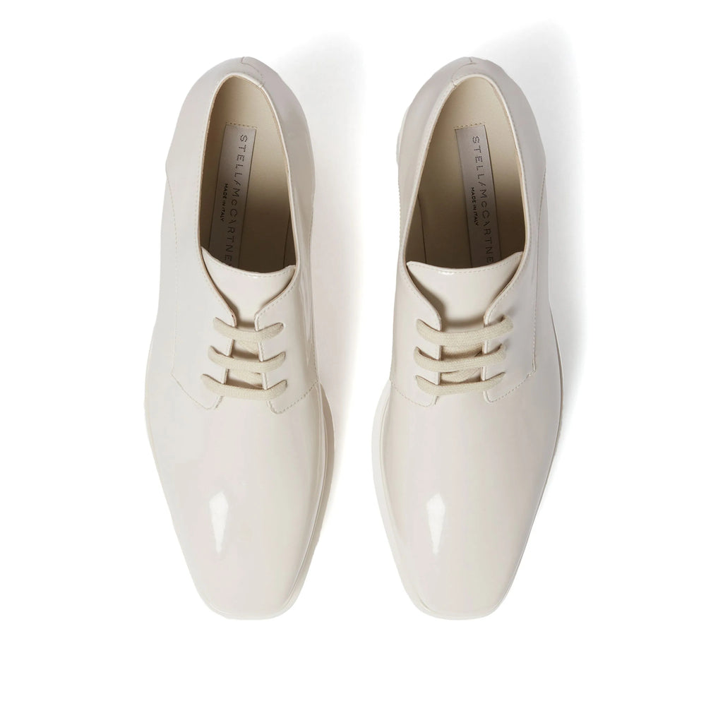 White Patent Lace-up Boot
