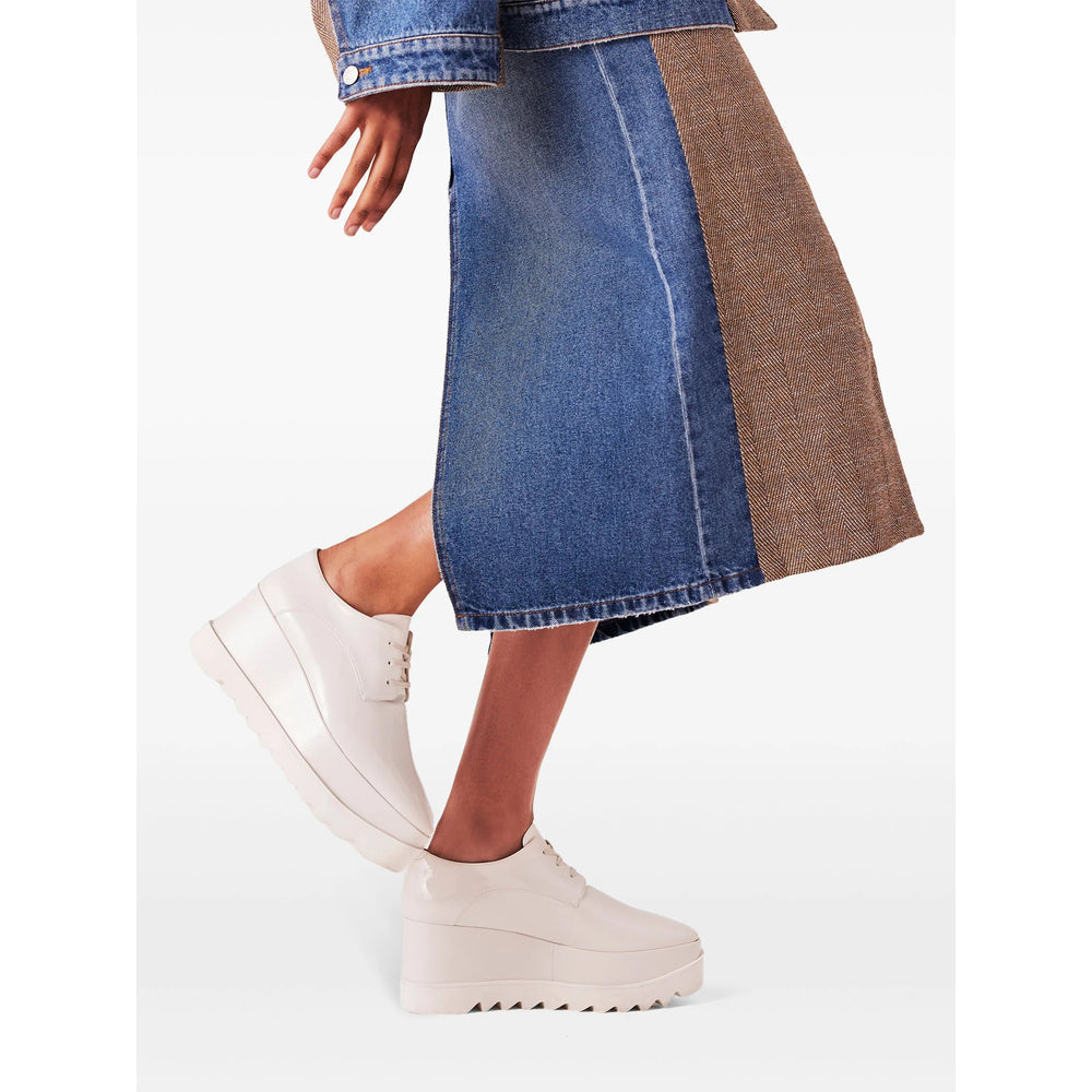White Patent Lace-up Boot