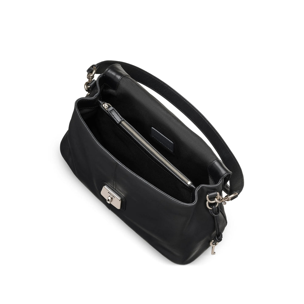 Silver-tone Nappa Tote