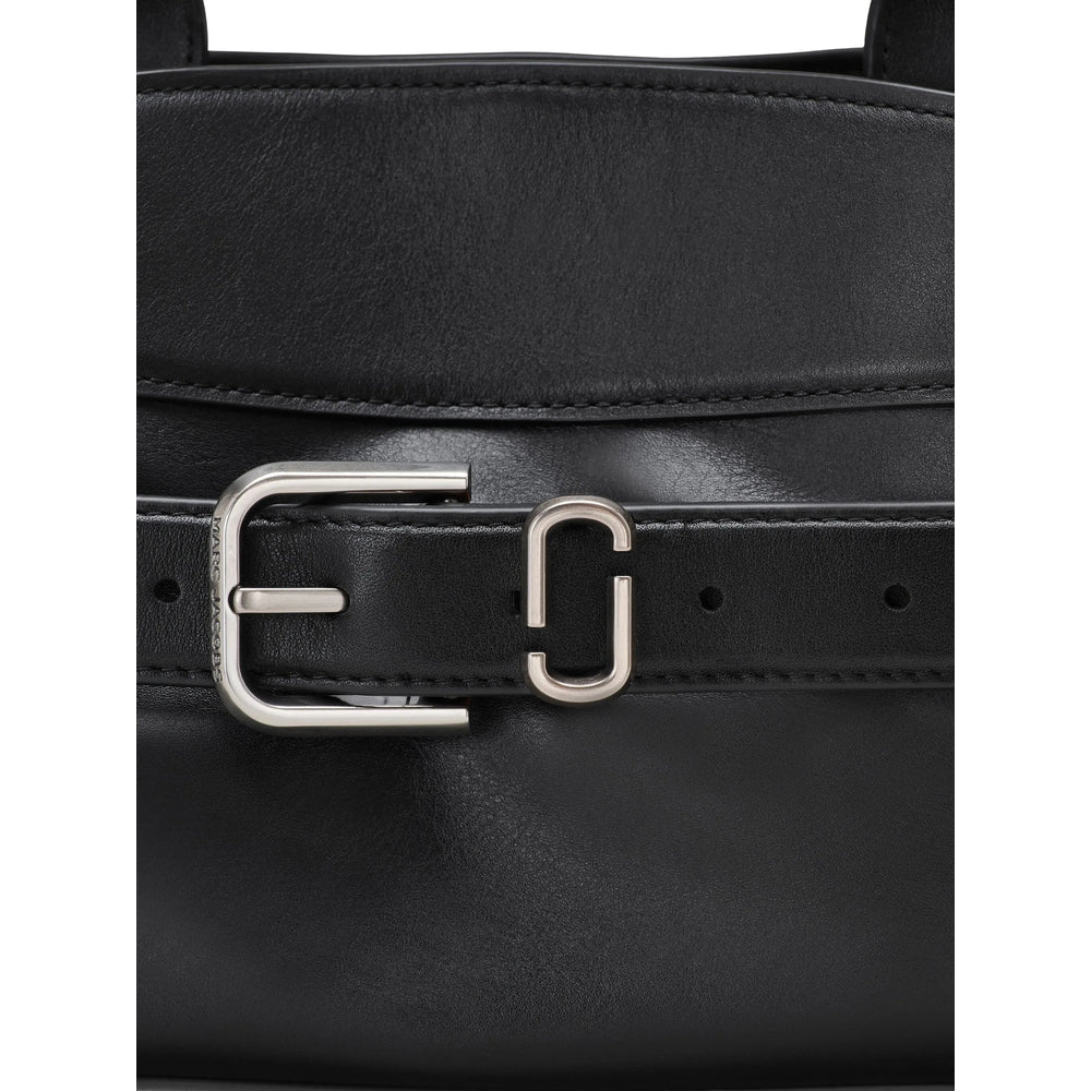 Sleek Black Leather Tote Bag