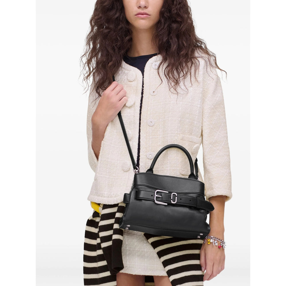 Sleek Black Leather Tote Bag