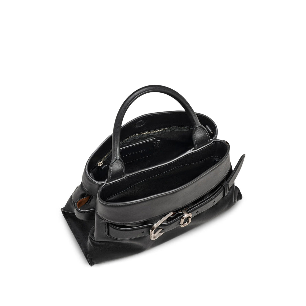 Sleek Black Leather Tote Bag
