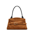 Suede Calf Satchel Bag