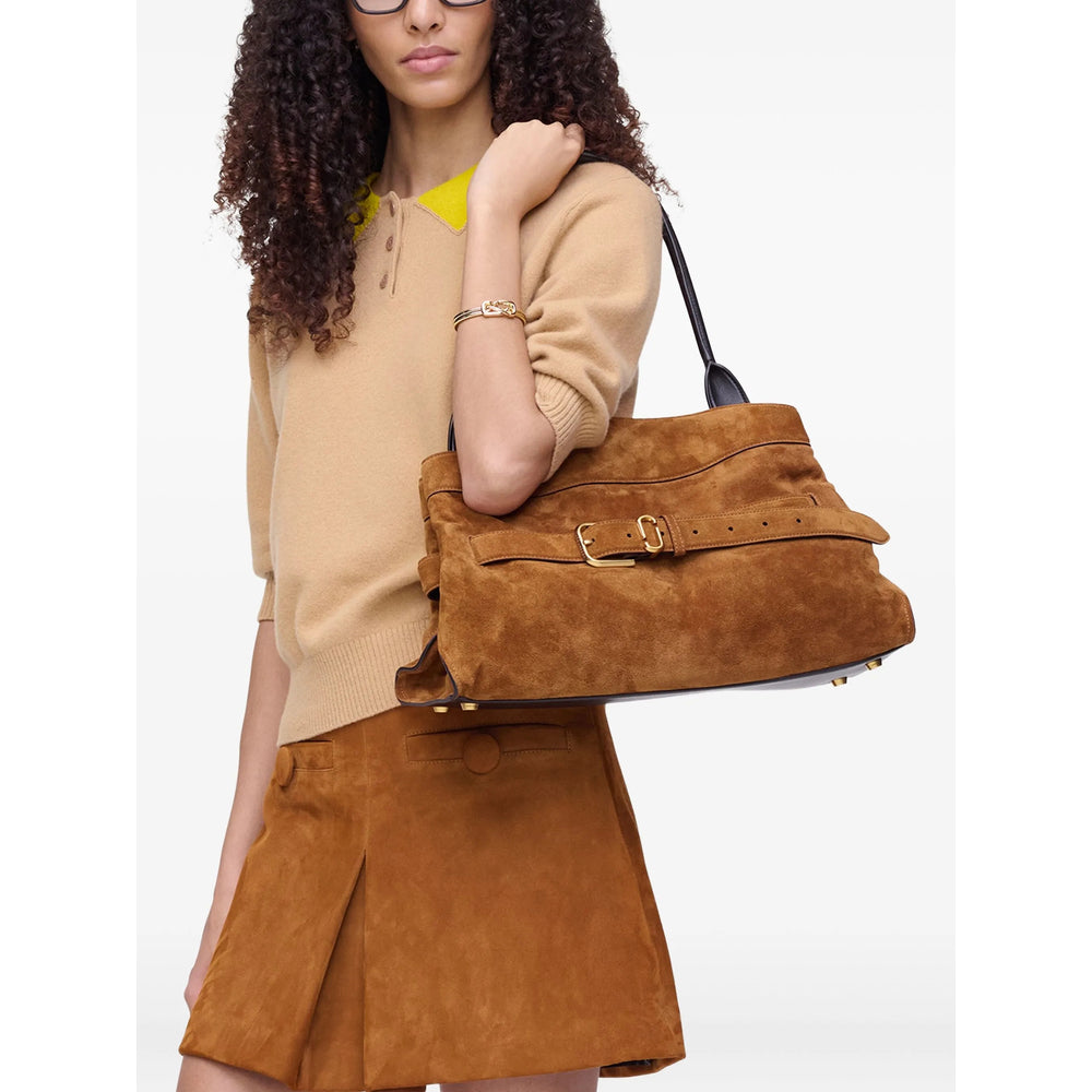 Suede Calf Satchel Bag